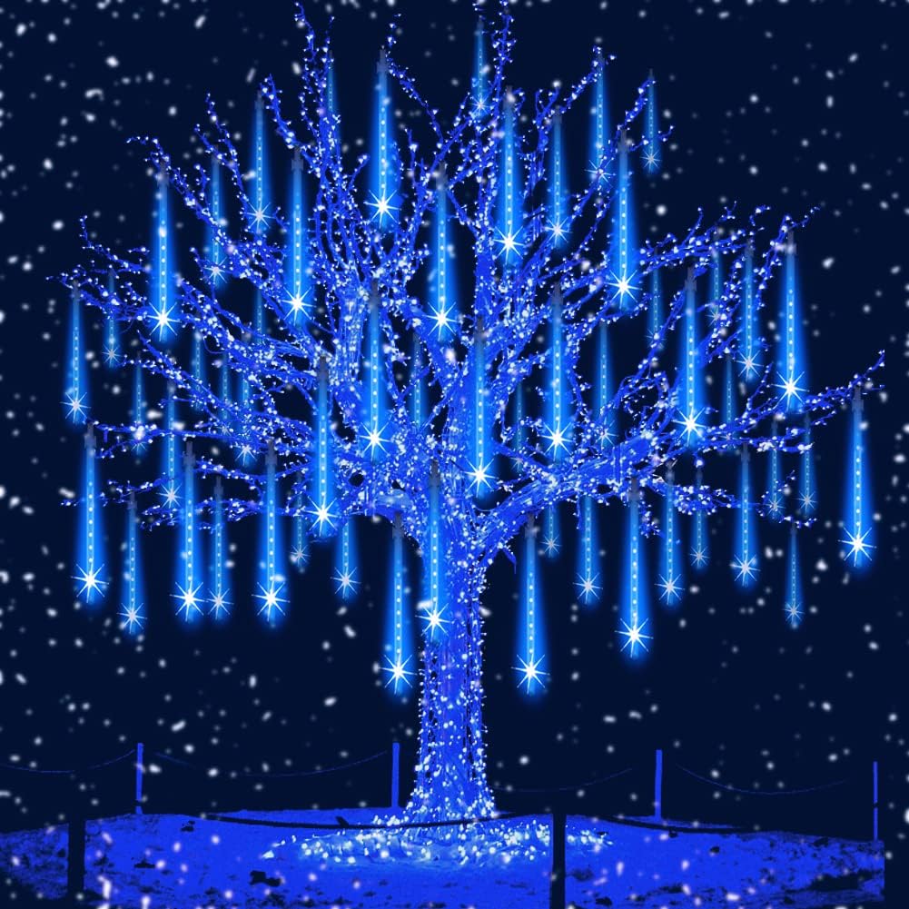 Meteor shower Christmas lights cascading tubes multicolor