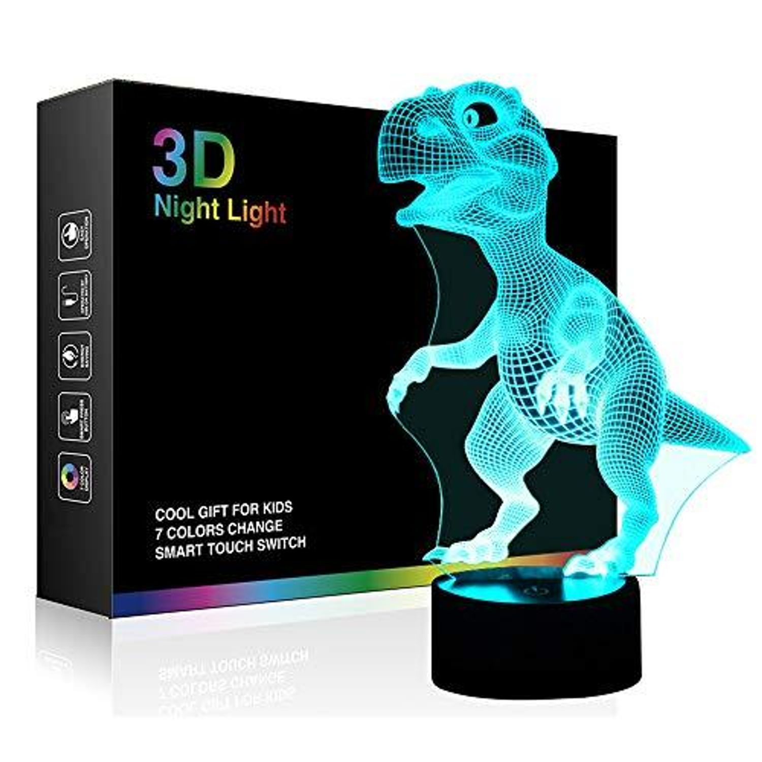 Cute glowing dinosaur night light lamp