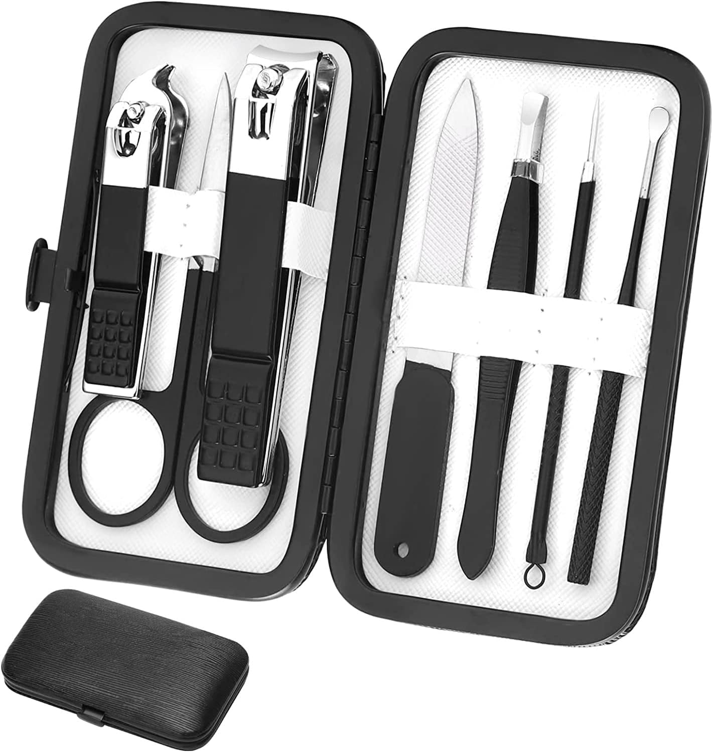 Aceoce 7 piece manicure set in black travel case