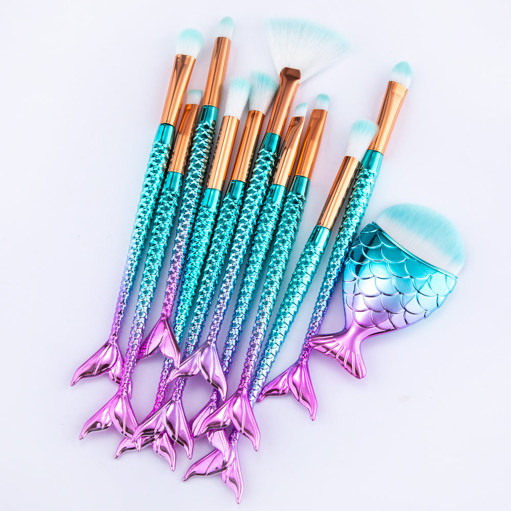 Funfunman mermaid makeup brush set 11 pieces