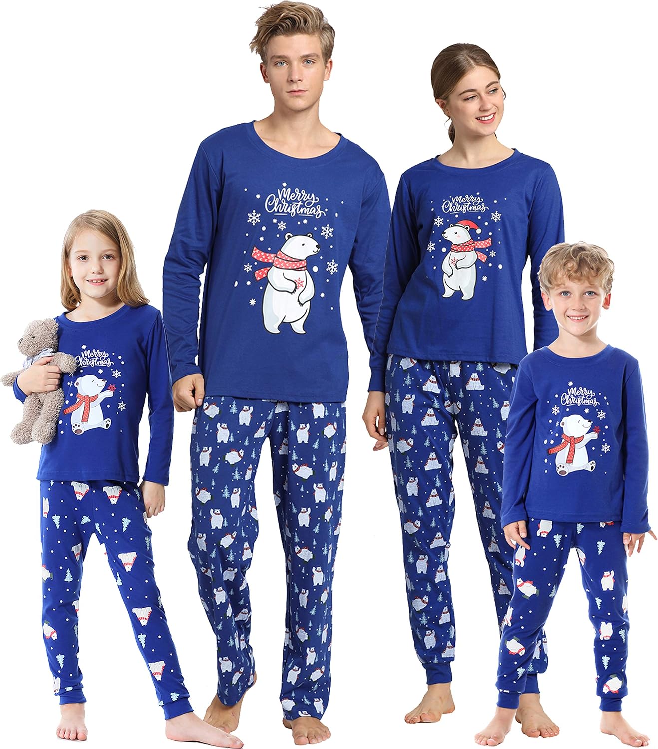 Hupohoi polar bear family Christmas pajama sets