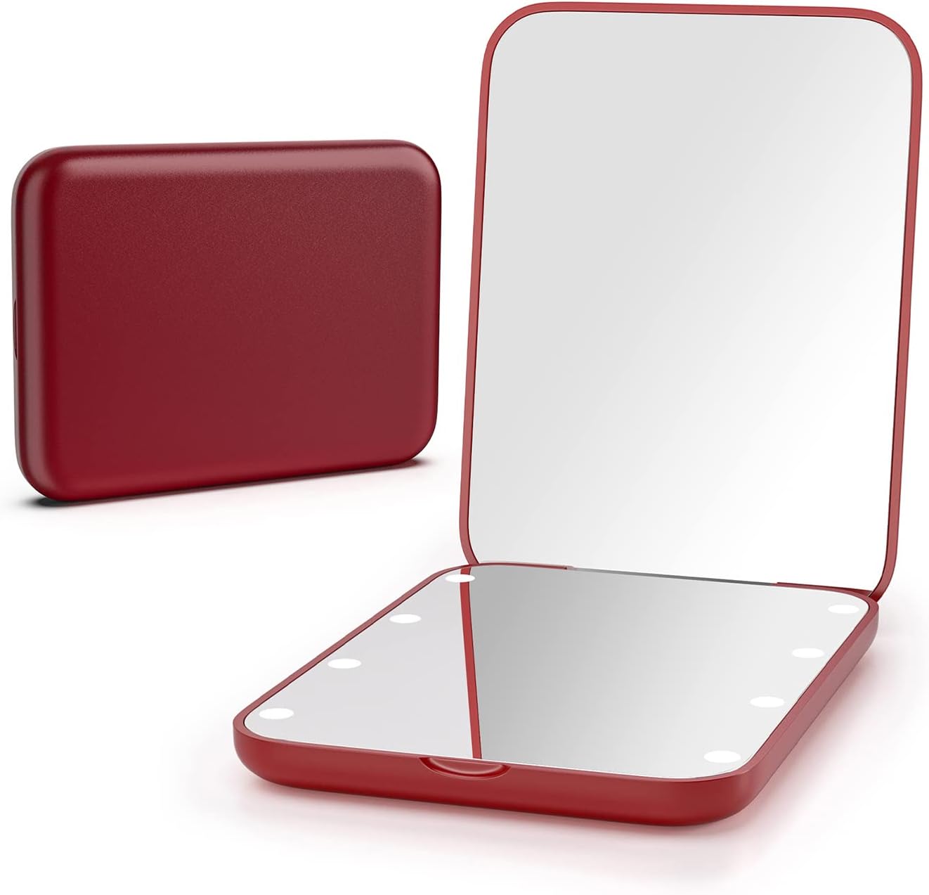 Kintion LED compact mirror in burgundy