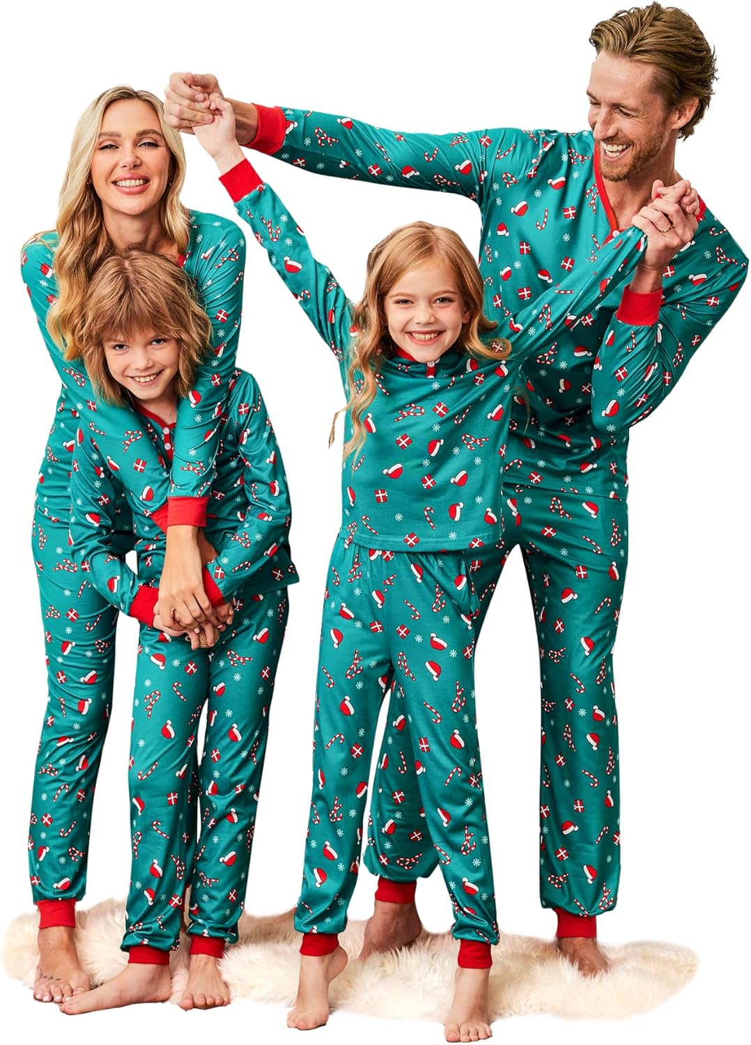 Ekouaer plaid family matching Christmas pajamas