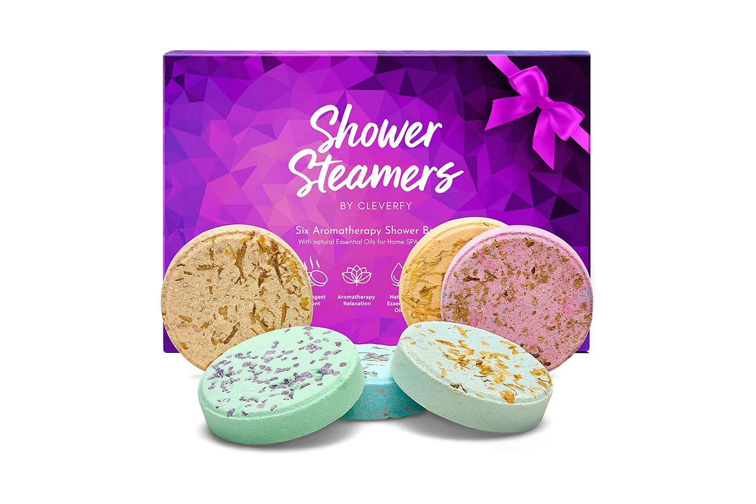 Cleverfy aromatherapy shower steamers gift box with six scents