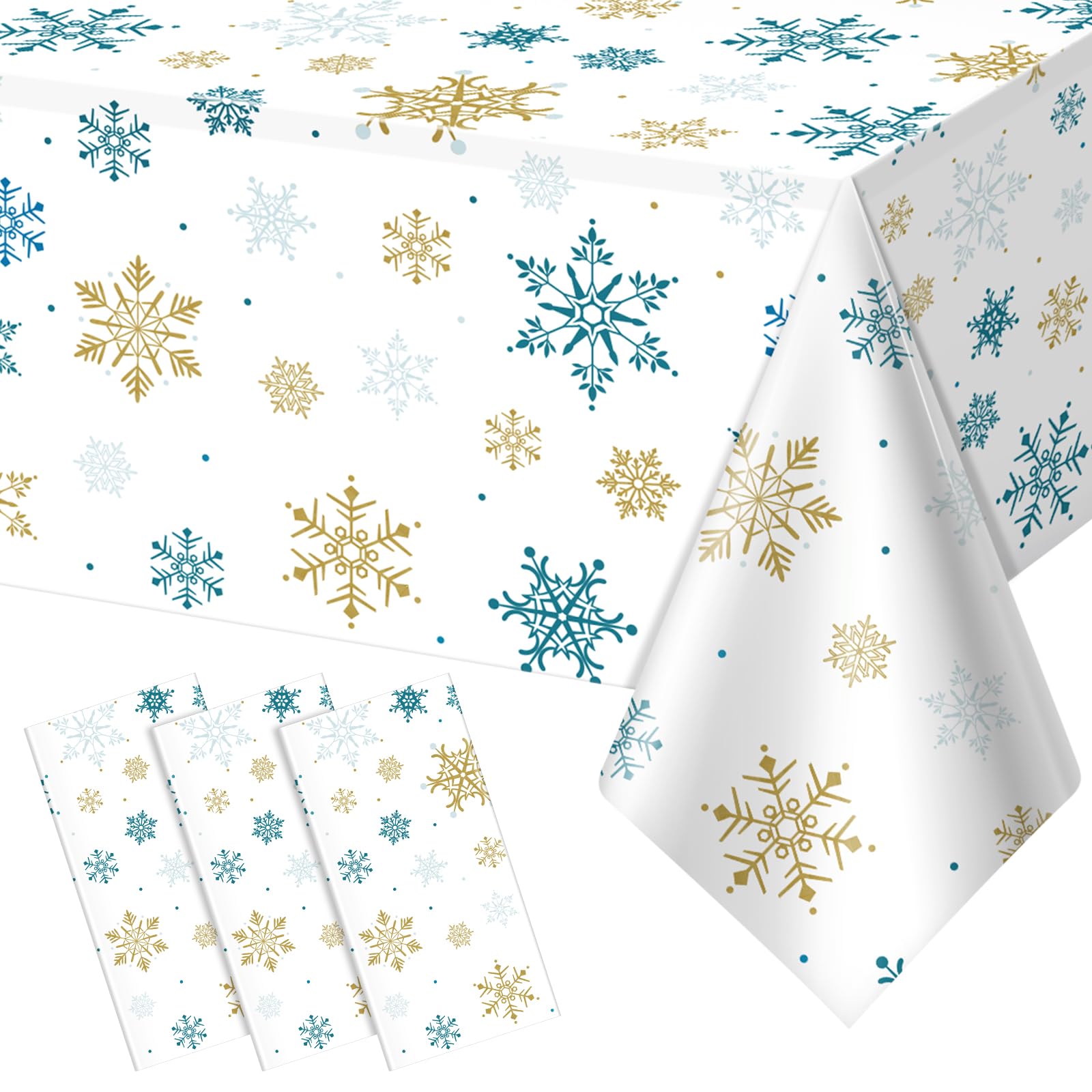 OHOME Christmas plastic tablecloth 2 pack holiday table cover