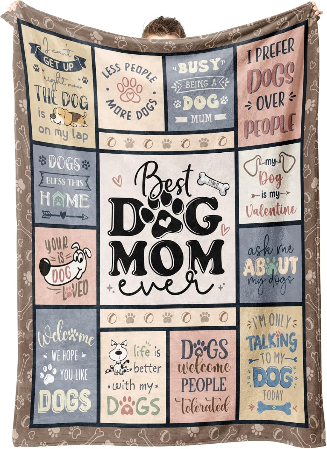 SteadStyle Best Dog Mom Ever fleece throw blanket