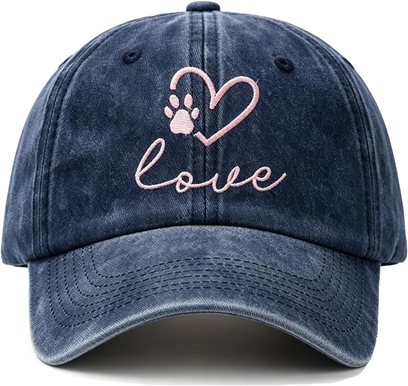 Women's embroidered dog mom adjustable baseball cap