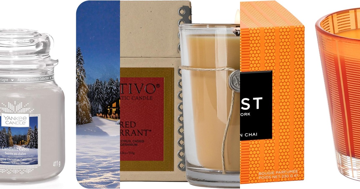 12 cozy scented candles for Christmas collage