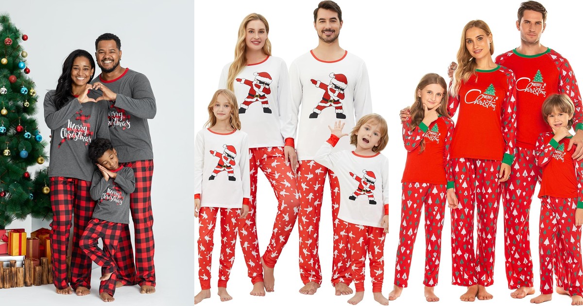 12 cozy christmas pajamas for the whole family featured