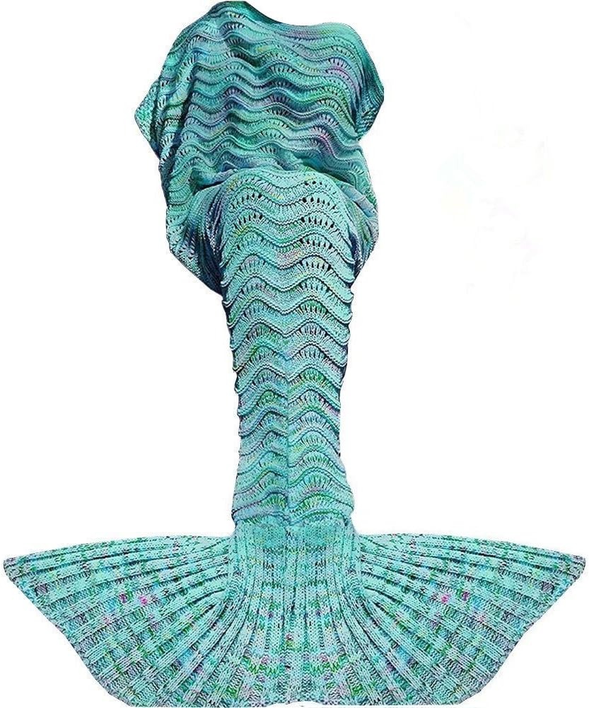 Cozy mermaid tail blanket for lounging
